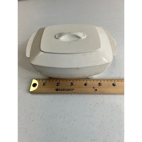 White Plastic Mini Bowl with Lid Dinnerware Collectable Home‎ Decor 6" - Picture 6 of 6